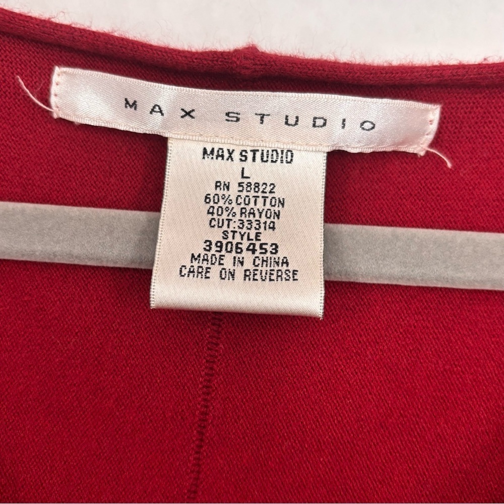Max Studio Maroon Knit Pleated Fit & Flare Dress - Size L - Picture 2 of 6